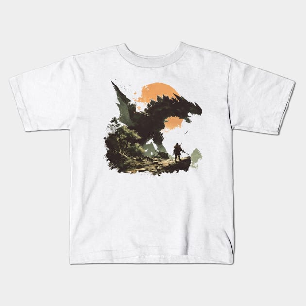 monster hunter Kids T-Shirt by enzo studios